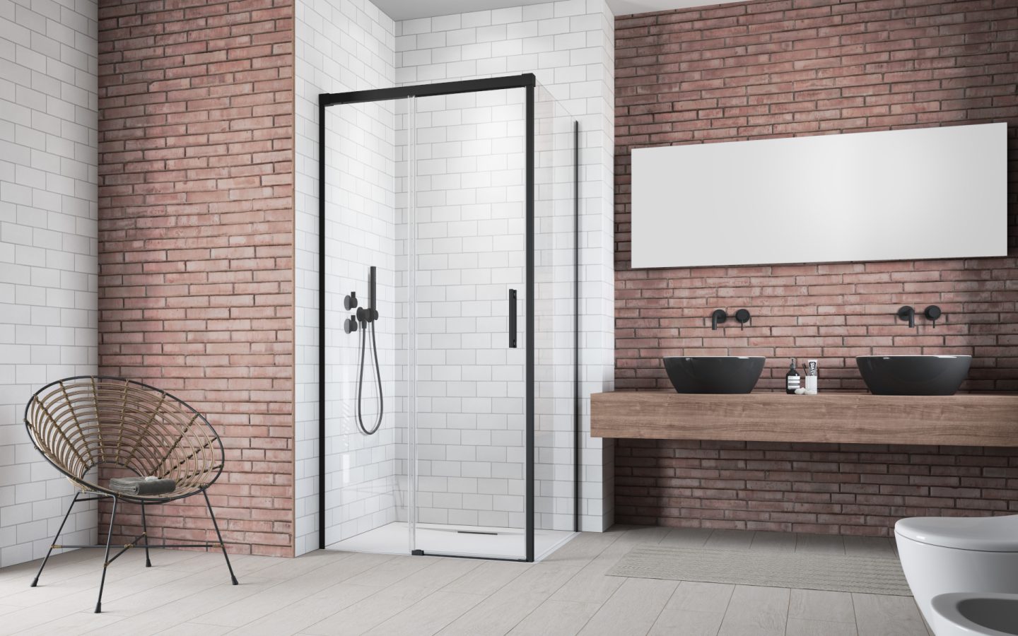 Душевая кабина Idea Black KDJ - 1200x1400 mm - фото 1 Душевая кабина Idea Black KDJ - 1200x1400 mm - фото 1