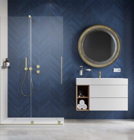 Furo Brushed Gold Walk-in