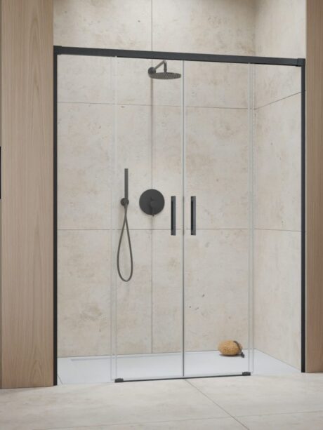 Раздвижные стеклянные двери в нишу Idea Brushed GunMetal DWD - 1500 mm - фото 1