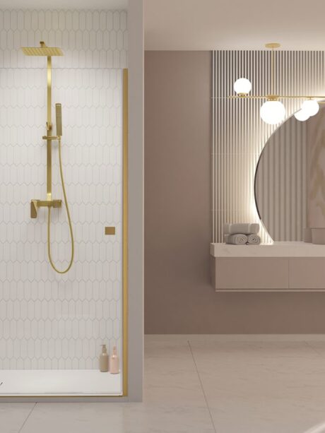 Двери в нишу Essenza Pro 6 Brushed Gold DWJ